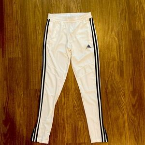 Adidas 3-stripe white jogger pants